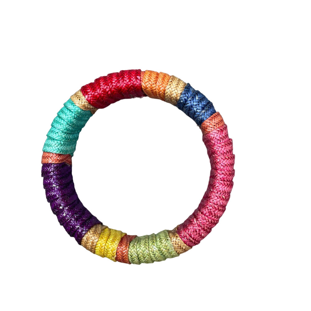 SOLD Vintage 1970s Rainbow Woven Bangle Rope Bracelet